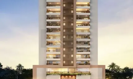 Apartamento na Planta para Venda em Praia Grande, Vila Caiçara, 1 dormitório, 1 suíte, 1 banheiro, 1 vaga
