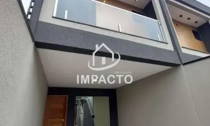 Sobrado novo com 3 suítes, quintal com área gourmet e 2 vagas