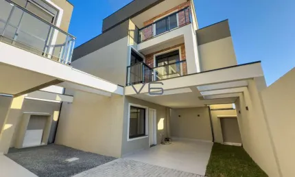 Casa padrão à venda, 3 quartos com suíte, 146 m² privativos, 2 vagas de garagem, no novo mundo, curitiba-pr.