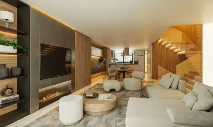 Casa em Condomínio com 4 suítes, 295 m² privativos, 3 vagas de garagem, em Santa Felicidade, Curitiba - PR.