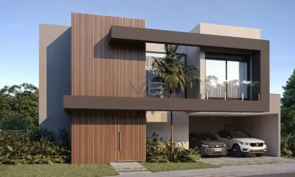 Casa alto padrão com 3 suítes, 348m²privativos, 4 vagas de garagem, no Barigui, Curitiba - PR.