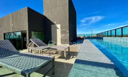 Flat térreo com jardim externo privativo no marina do cupe!