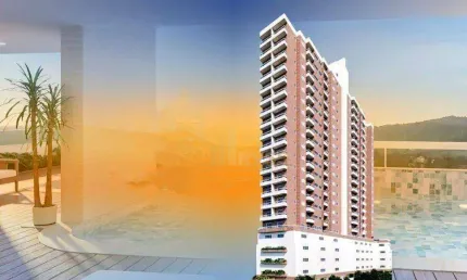 Apartamento 44,66m² com 1 Dormitório, Sala integrada a Varanda Gourmet, 1 Wc, Cozinha de serviços integrada e Área de serviços e 1 vaga coberta.