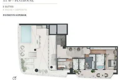 Cobertura Duplex à venda com 311m² 3 suítes 4 vagas no Real Parque