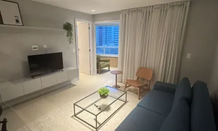 Apartamento novo e decorado em armação – 55m² com varanda gourmet