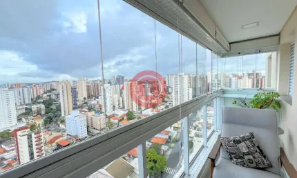 Apartamento de 87m2 reformado e em andar alto com 3 Quartos com varanda gourmet e 3 banheiros à venda na Vila Bastos em Santo André/SP