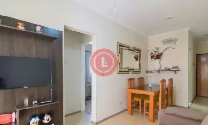 Apartamento de 59m2 com 2 quartos à venda em Santo André-SP, Vila Valparaíso: 2 quartos, 2 salas, 1 banheiro, 2 vagas de garagem.