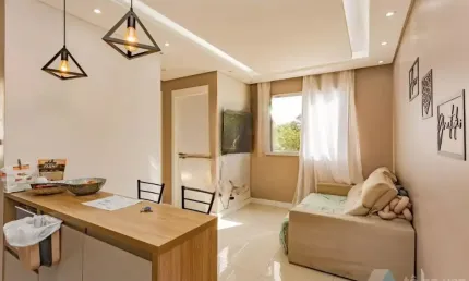 Apartamento 42m² à venda, com 2 quartos, 1 banheiro e Armários Planejados na Cozinha, sala, dormitórios, banheiro, lavanderia, aquecedor.