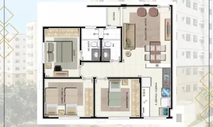 Vende-se apartamento 3 qts no Residencial Jardim de Flores