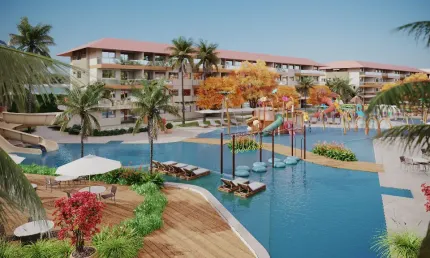 Apartamento com 109 m² 3 quartos sendo 2 suítes e 2 vagas na beira mar de muro alto porto de galinhas