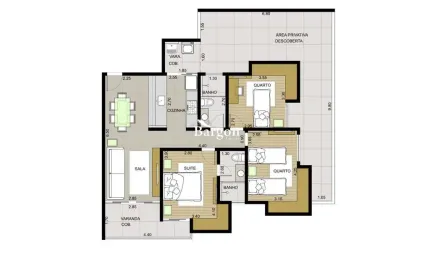 Apartamento de 2 quartos à venda no Bairro Recanto da Mata em Juiz de Fora MG.
