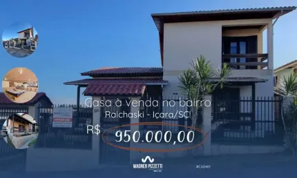 Casa para venda em içara, raichaski, 4 dormitórios, 2 suítes, 2 banheiros, 1 vaga
