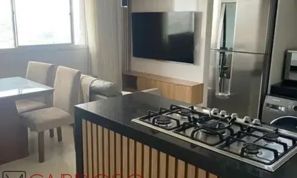 Apartamento 2 quartos, planejados, semimobiliado, porcelanato, lazer. Sam Sul - D129