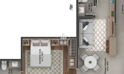 Apartamento 1 quarto com 1 suíte - pedra branca - plc