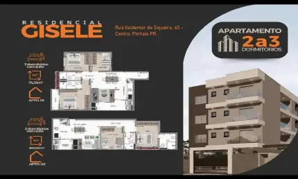 Apartamento para Venda em Pinhais, Estancia PInhais, 3 dormitórios, 1 suíte, 2 banheiros, 1 vaga