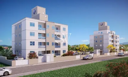 Apartamento a venda de 02 Dormitórios com sacada e elevador no condomínio na Barra do Aririú em Palhoça-SC