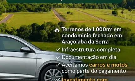 Terrenos/Lotes com infraestrutura completa-seu paraiso no interior