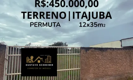 TERRENO BONITO NO BAIRRO ITACOLOMI 12X35 ACEITA PERMUTA TAMBEM
