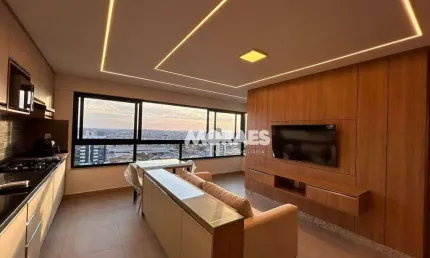 Apartamento mobiliado com 1 quarto para alugar, 53 m² por R$ 3.400/mês - Piemonte - Bauru/SP