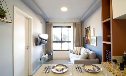 Apartamento de 1 quarto, moderno e completo no centro de curitiba