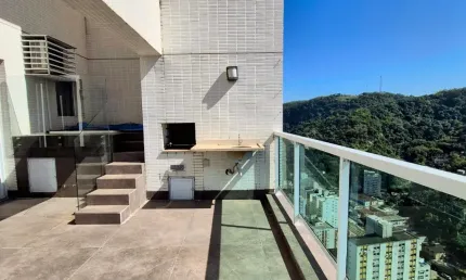 Cobertura duplex, mobiliada para locação,  com churrasqueira e hidromassagem, 2 suites, 2 lavabos e 2 vagas, lazer completo! av da praia