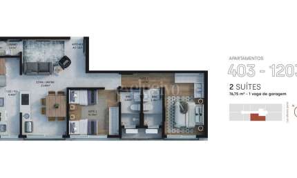 Apartamento com 2 quartos à venda na Rua Afonso Pena, 532, Estreito, Florianópolis por R$ 1.090.000