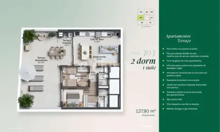 Apartamento com 2 quartos à venda na Rua Afonso Pena, 603, Estreito, Florianópolis por R$ 975.000