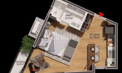 Apartamento com 1 quarto à venda na Avenida Engenheiro Max de Souza, 926, Coqueiros, Florianópolis por R$ 487.500