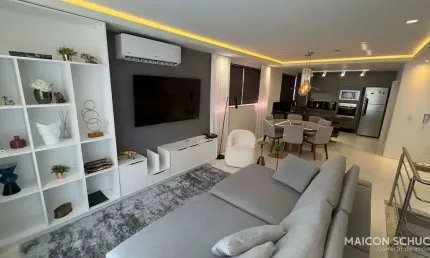 APARTAMENTO COBERTURA DUPLEX DECORADA COM 3 DORMITÓRIOS SENDO DUAS SUÍTES NOS INGLESES- FLORIANÓPOLIS/SC