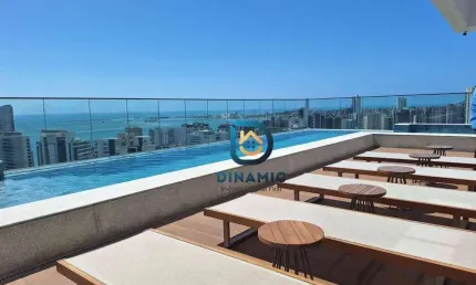 Flat com 1 dormitório à venda por R$ 620.000,00 - Meireles - Fortaleza/CE
