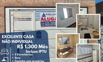 Casa com 3 quartos para alugar na Rua Aurora Ribeiro, Jardim Esperança, Mauá