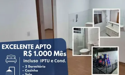 Apartamento para Locação em Suzano, Jardim Europa, 2 dormitórios, 1 banheiro, 1 vaga