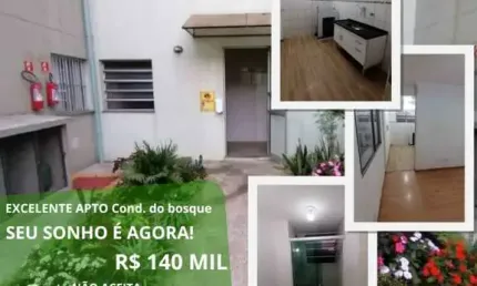 Apartamento para venda em mogi das cruzes, conjunto residencial do bosque, 2 dormitórios, 1 banheiro, 1 vaga