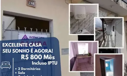 Casa para locação em suzano, jardim leblon, 2 dormitórios, 1 banheiro