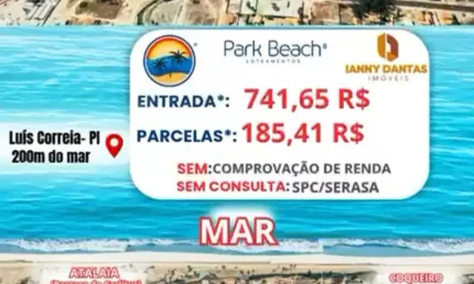 Terreno à venda na avenida senador joaquim pires, praia peito de moça, luís correia, 150 m2 por r$ 37.500