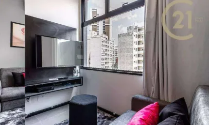 Apartamento studio mobiliado e com serviços, com 1 dormitório à venda, 10 m² por r$ 320.000 - higienópolis - são paulo/sp