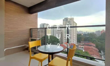 Apartamento mobiliado studio com 1 dormitório, 27,50 m² - venda por r$ 568.050 ou aluguel por r$ 4.721/mês - pinheiros - são paulo/sp