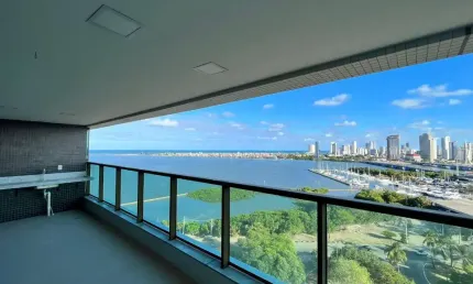 EA-Oportunidade para venda no Exclusivo Mirante do Cais, apartamento com 4 quartos, 227m²,  vista mar, 4 vagas e lazer completo