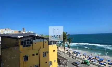 Edifício bahia de todos os santos -3 quartos sendo 1 suíte - 90m² -  garagem - vista mar e camarote carnaval-  frente a praia- à venda na barra
