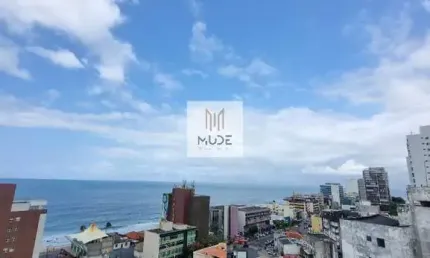 Mar azul residence - apartamento de 2 quartos, suíte e 100m² - com terraço - infraestrutura completa- perto da praia - vista mar- à venda na barra