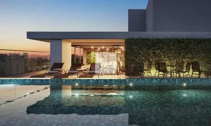 Unico barra, studios de 23 e 25m² com varanda, quarto e cozinha integrados, banheiro social e varanda, à venda na barra.