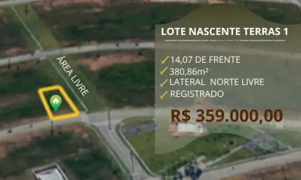 Cidade alpha/terras 1! baixou pra vender logo! lote com lateral livre ao lado da praça principal!