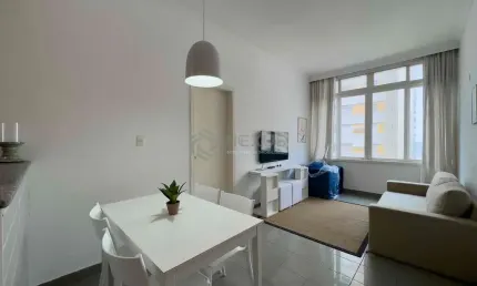 Apartamento com vista livre a uma quadra da praia das pitangueiras de 1 quarto (1 suíte), guarujá-s