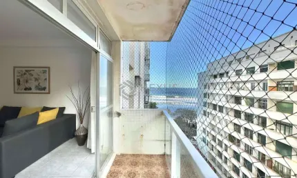 Apartamento à venda na praia das pitangueiras, varanda com vista para o mar com 3 quartos e 1 vaga,