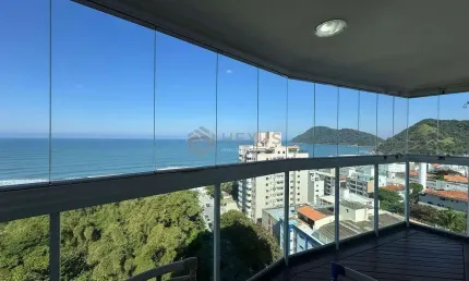 Apartamento com varanda gourmet, vista mar, lazer a uma quadra da praia do tombo - 3 quartos (1 suí
