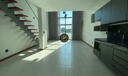 Apartamento studio com pé direito duplo alto padrão com 02 vagas em santa lucia