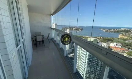 Apartamento mobiliado de 03 quartos/suíte, lazer completo e com vista para o mar na praia do canto