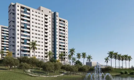 Apartamento 2 dormitórios com opções suíte; condomínio completo com lazer aquático.
