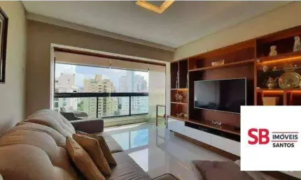 Apartamento com 3 dormitórios à venda, 143 m² -  ponta da praia - santos/sp