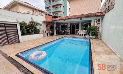 Sobrado com 4 dormitórios à venda, 380 m² por r$ 2.500.000,00 - embaré - santos/sp